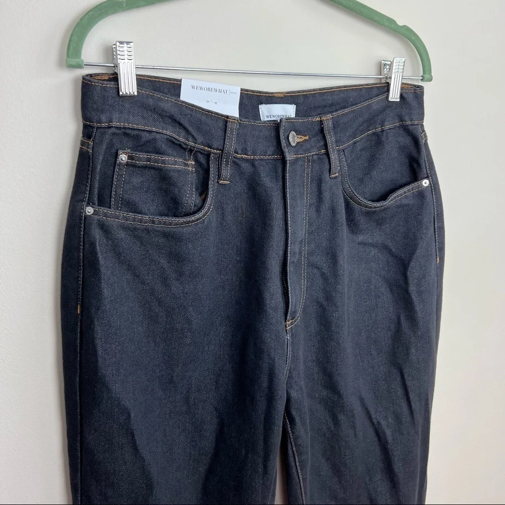 NWT WeWoreWhat High Rise Dad Jean‎ in Dani Blue & Black